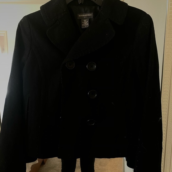 Banana Republic double breasted metal button coat - Picture 2 of 7